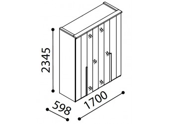 Четырехстворчатый шкаф для одежды SANTINO SNTO-20