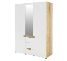 Трехстворчатый шкаф для одежды и белья с зеркалом в спальню Леонардо МН-026-08