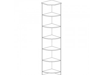 Стеллаж угловой Инна 618 темный